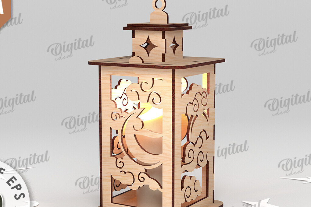 Intra απο ξύλο plywood 3mm-4mm πάχος κοπής με λέιζερ Celestial Lanterns Δίασταση 30x20 cm INTRAFABR-110847964 - Image 8