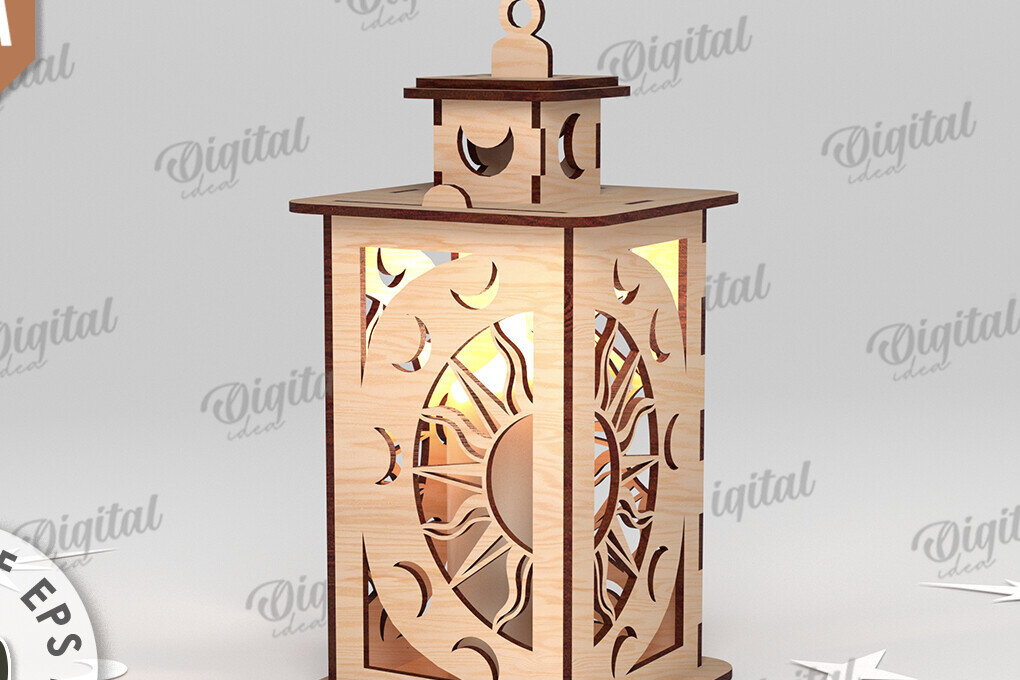 Intra απο ξύλο plywood 3mm-4mm πάχος κοπής με λέιζερ Celestial Lanterns Δίασταση 30x20 cm INTRAFABR-110847964 - Image 13