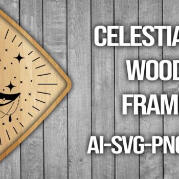 Intra απο ξύλο plywood 3mm-4mm πάχος Πλαίσιο κοπής ξύλου Celestial Moon Δίασταση 20x30 cm INTRAFABR-46087937 - Image 1