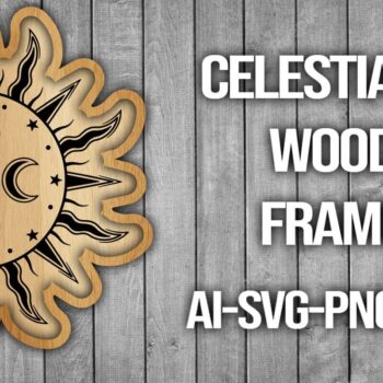 Intra απο ξύλο plywood 3mm-4mm πάχος Πλαίσιο κοπής ξύλου Celestial Moon Δίασταση 20x30 cm INTRAFABR-46087941 - Image 1