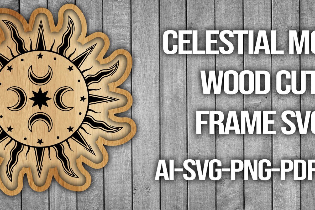 Intra απο ξύλο plywood 3mm-4mm πάχος Πλαίσιο κοπής ξύλου Celestial Moon Δίασταση 20x30 cm INTRAFABR-46087941