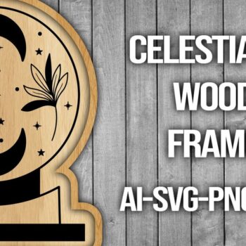 Intra απο ξύλο plywood 3mm-4mm πάχος Πλαίσιο κοπής ξύλου Celestial Moon Δίασταση 20x30 cm INTRAFABR-46087944 - Image 1