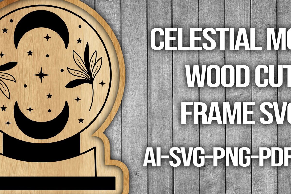 Intra απο ξύλο plywood 3mm-4mm πάχος Πλαίσιο κοπής ξύλου Celestial Moon Δίασταση 20x30 cm INTRAFABR-46087944