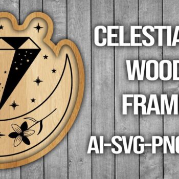 Intra απο ξύλο plywood 3mm-4mm πάχος Πλαίσιο κοπής ξύλου Celestial Moon Δίασταση 20x30 cm INTRAFABR-46087958 - Image 1