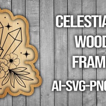 Intra απο ξύλο plywood 3mm-4mm πάχος Πλαίσιο κοπής ξύλου Celestial Moon Δίασταση 20x30 cm INTRAFABR-46088206 - Image 1