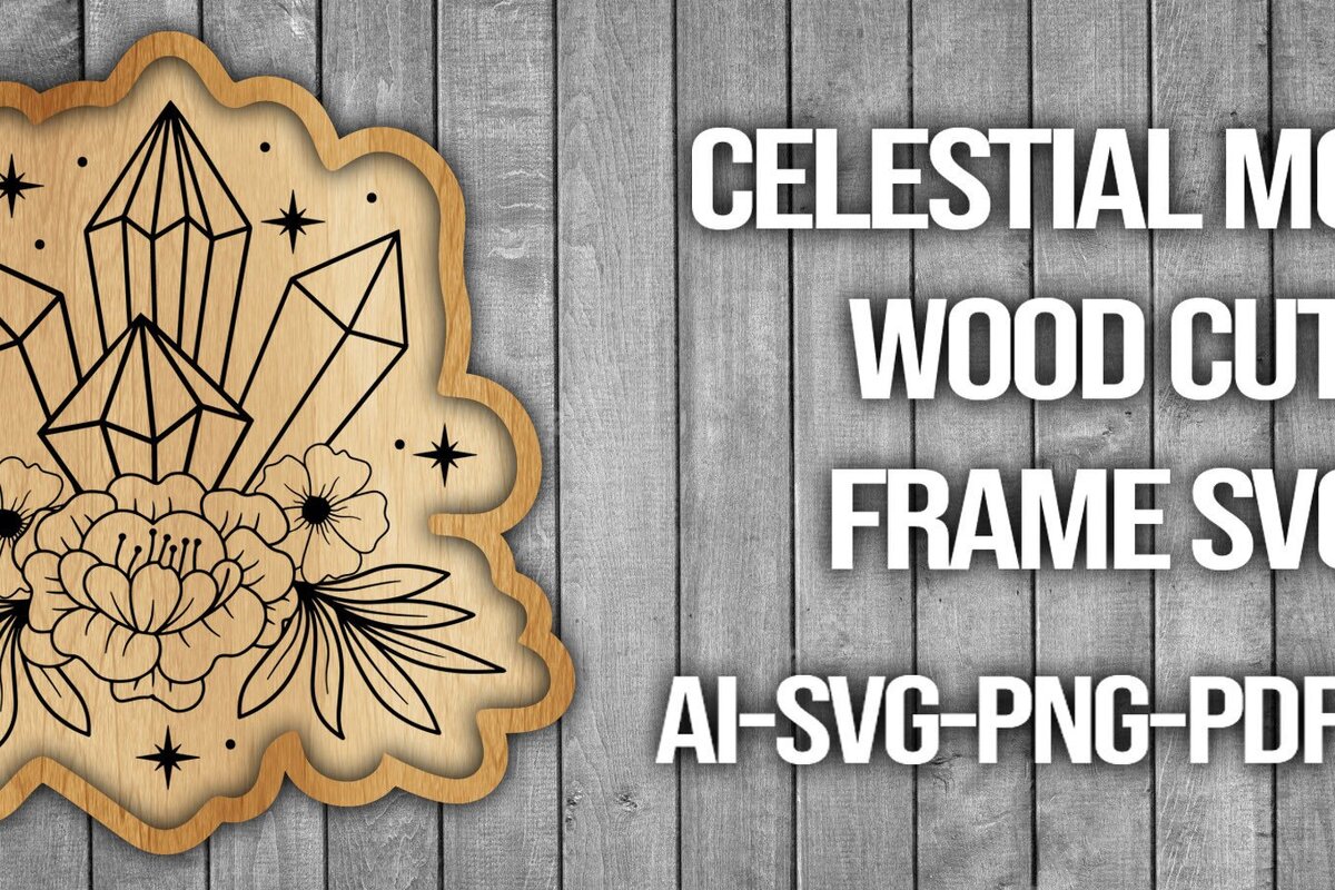 Intra απο ξύλο plywood 3mm-4mm πάχος Πλαίσιο κοπής ξύλου Celestial Moon Δίασταση 20x30 cm INTRAFABR-46088206