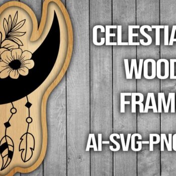 Intra απο ξύλο plywood 3mm-4mm πάχος Πλαίσιο κοπής ξύλου Celestial Moon Δίασταση 20x30 cm INTRAFABR-46088205 - Image 1