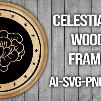 Intra απο ξύλο plywood 3mm-4mm πάχος Πλαίσιο κοπής ξύλου Celestial Moon Δίασταση 20x30 cm INTRAFABR-46088218 - Image 1