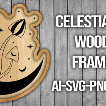 Intra απο ξύλο plywood 3mm-4mm πάχος Πλαίσιο κοπής ξύλου Celestial Moon Δίασταση 20x30 cm INTRAFABR-46088226 - Image 1