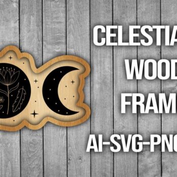 Intra απο ξύλο plywood 3mm-4mm πάχος Πλαίσιο κοπής ξύλου Celestial Moon Δίασταση 20x30 cm INTRAFABR-46088515 - Image 1