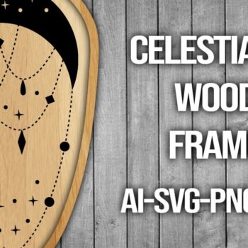 Intra απο ξύλο plywood 3mm-4mm πάχος Πλαίσιο κοπής ξύλου Celestial Moon Δίασταση 20x30 cm INTRAFABR-46088522 - Image 1