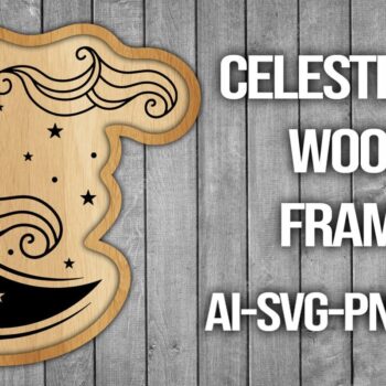Intra απο ξύλο plywood 3mm-4mm πάχος Πλαίσιο κοπής ξύλου Celestial Moon Δίασταση 20x30 cm INTRAFABR-45741381 - Image 1