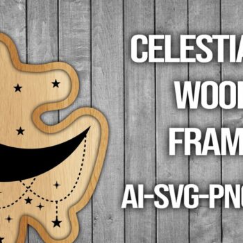 Intra απο ξύλο plywood 3mm-4mm πάχος Πλαίσιο κοπής ξύλου Celestial Moon Δίασταση 20x30 cm INTRAFABR-45741389 - Image 1