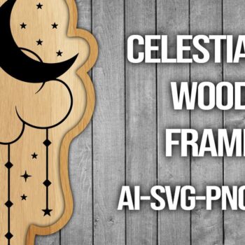 Intra απο ξύλο plywood 3mm-4mm πάχος Πλαίσιο κοπής ξύλου Celestial Moon Δίασταση 20x30 cm INTRAFABR-45741388 - Image 1