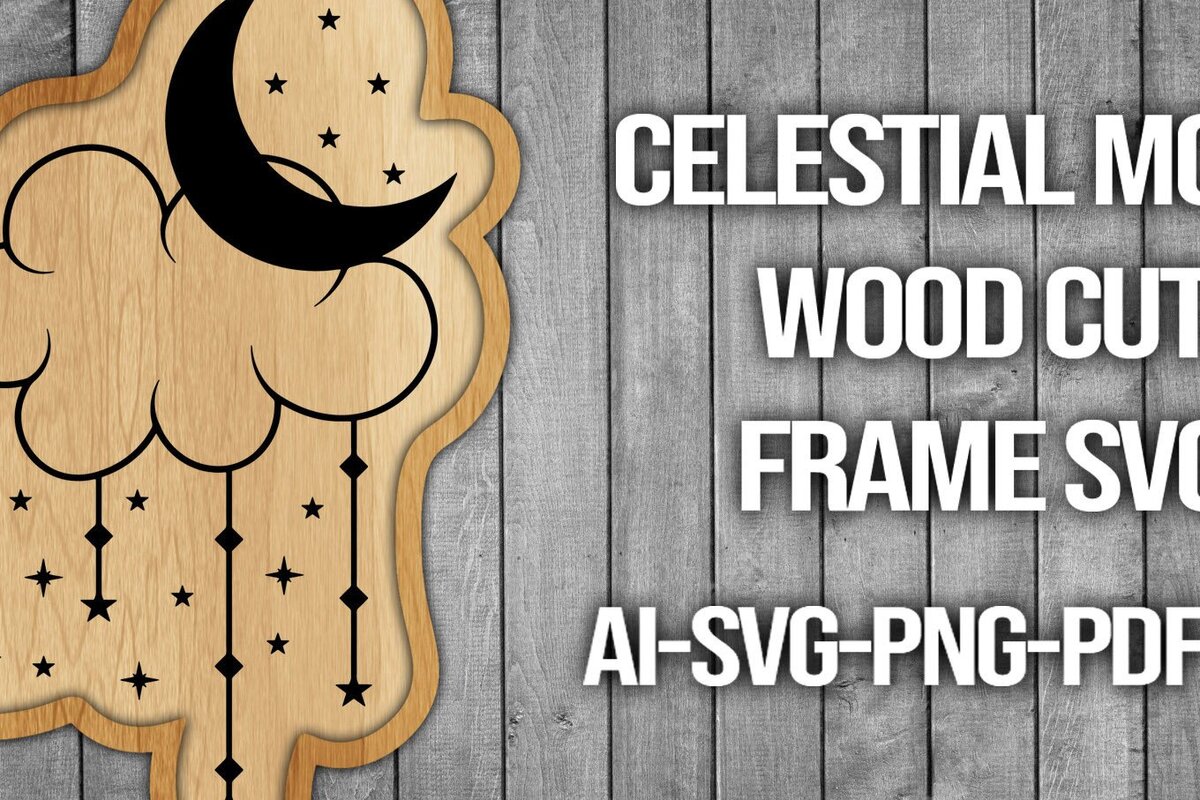 Intra απο ξύλο plywood 3mm-4mm πάχος Πλαίσιο κοπής ξύλου Celestial Moon Δίασταση 20x30 cm INTRAFABR-45741388