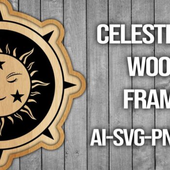 Intra απο ξύλο plywood 3mm-4mm πάχος Πλαίσιο κοπής ξύλου Celestial Moon Δίασταση 20x30 cm INTRAFABR-45742128 - Image 1