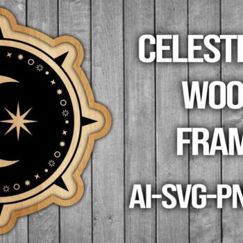 Intra απο ξύλο plywood 3mm-4mm πάχος Πλαίσιο κοπής ξύλου Celestial Moon Δίασταση 20x30 cm INTRAFABR-45742140 - Image 1