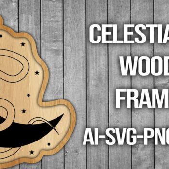 Intra απο ξύλο plywood 3mm-4mm πάχος Πλαίσιο κοπής ξύλου Celestial Moon Δίασταση 20x30 cm INTRAFABR-45742145 - Image 1