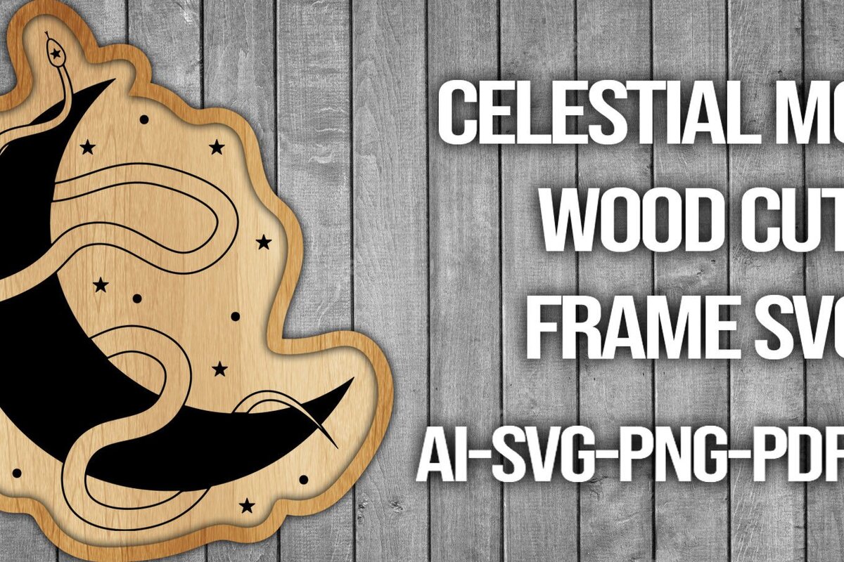 Intra απο ξύλο plywood 3mm-4mm πάχος Πλαίσιο κοπής ξύλου Celestial Moon Δίασταση 20x30 cm INTRAFABR-45742145 - Image 1