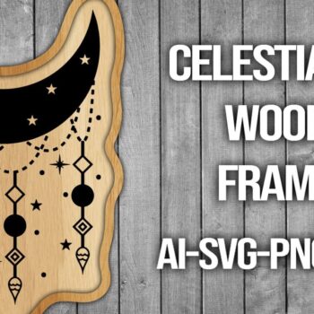 Intra απο ξύλο plywood 3mm-4mm πάχος Πλαίσιο κοπής ξύλου Celestial Moon Δίασταση 20x30 cm INTRAFABR-45742159 - Image 1