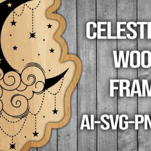 Intra απο ξύλο plywood 3mm-4mm πάχος Πλαίσιο κοπής ξύλου Celestial Moon Δίασταση 20x30 cm INTRAFABR-45741374
