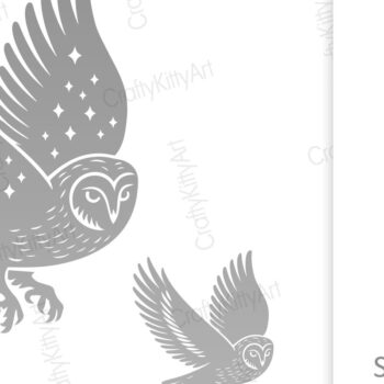 Intra απο ξύλο plywood 3mm-4mm πάχος Ουράνια κουκουβάγια . Κουκουβάγια αχυρώνα με αστέρια Δίασταση 7x7 cm INTRAFABR-106003698 - Image 2