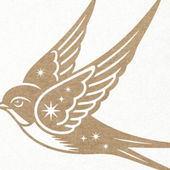 Intra απο ξύλο plywood 3mm-4mm πάχος Διακόσμηση τοίχου με λέιζερ Celestial Swallow Bird Δίασταση 7x7 cm INTRAFABR-121233245 - Image 1