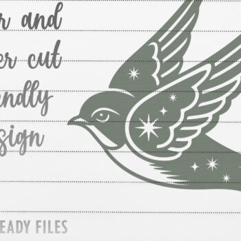 Intra απο ξύλο plywood 3mm-4mm πάχος Διακόσμηση τοίχου με λέιζερ Celestial Swallow Bird Δίασταση 7x7 cm INTRAFABR-121233245 - Image 2