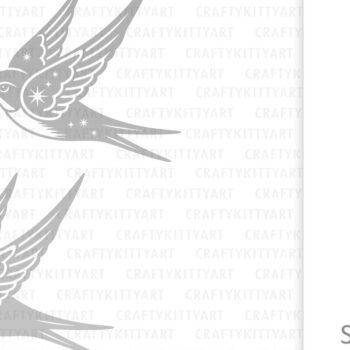 Intra απο ξύλο plywood 3mm-4mm πάχος Διακόσμηση τοίχου με λέιζερ Celestial Swallow Bird Δίασταση 7x7 cm INTRAFABR-121233245 - Image 3