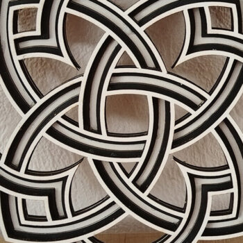 Intra απο ξύλο plywood 3mm-4mm πάχος Στολίδι Celtic 4 Circles Δίασταση 8x8 cm INTRAFABR-113574776 - Image 1