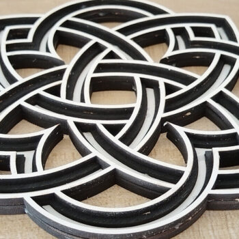 Intra απο ξύλο plywood 3mm-4mm πάχος Στολίδι Celtic 4 Circles Δίασταση 8x8 cm INTRAFABR-113574776 - Image 2