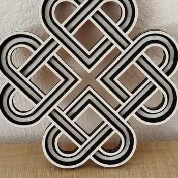 Intra απο ξύλο plywood 3mm-4mm πάχος Στολίδι Celtic 4 Hearths Δίασταση 8x8 cm INTRAFABR-113574853 - Image 1