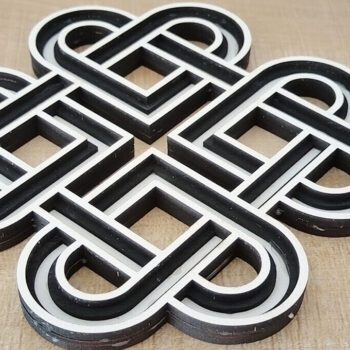 Intra απο ξύλο plywood 3mm-4mm πάχος Στολίδι Celtic 4 Hearths Δίασταση 8x8 cm INTRAFABR-113574853 - Image 2