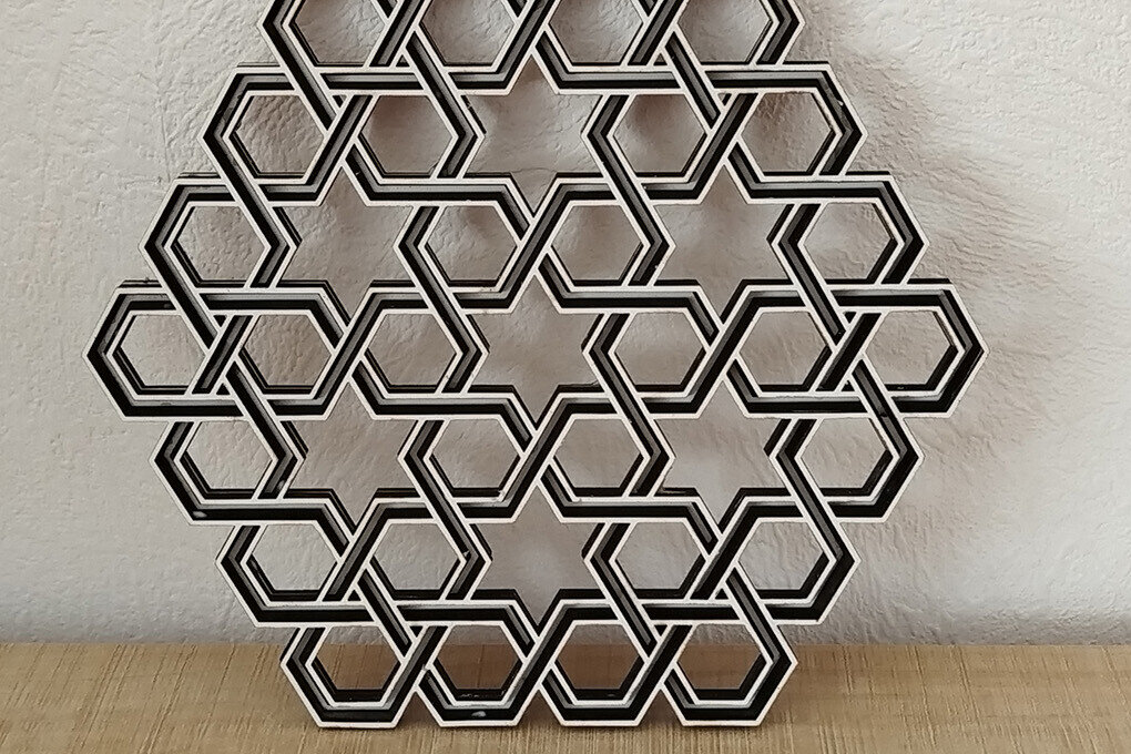 Intra απο ξύλο plywood 3mm-4mm πάχος Στολίδι Celtic 7 Stars Δίασταση 8x8 cm INTRAFABR-113574916 - Image 1