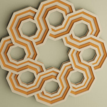 Intra απο ξύλο plywood 3mm-4mm πάχος Στολίδι Celtic 8 Octagons Δίασταση 8x8 cm INTRAFABR-113607804 - Image 1