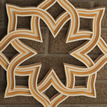 Intra απο ξύλο plywood 3mm-4mm πάχος Στολίδι Κέλτικο Τριφύλλι Δίασταση 8x8 cm INTRAFABR-114129701 - Image 1