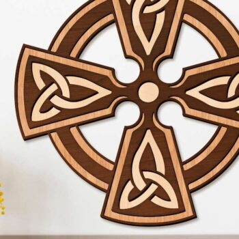 Intra απο ξύλο plywood 3mm-4mm πάχος Διακοσμητικό πάνελ τοίχου Celtic Cross Δίασταση 40x40 cm INTRAFABR-103267456 - Image 1
