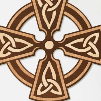 Intra απο ξύλο plywood 3mm-4mm πάχος Διακοσμητικό πάνελ τοίχου Celtic Cross Δίασταση 40x40 cm INTRAFABR-103267456 - Image 2