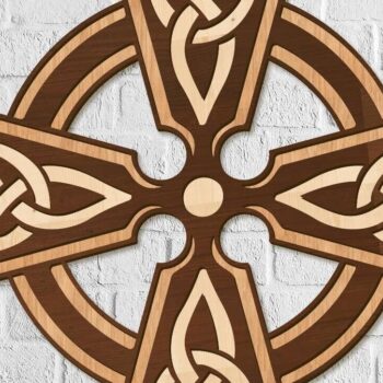 Intra απο ξύλο plywood 3mm-4mm πάχος Διακοσμητικό πάνελ τοίχου Celtic Cross Δίασταση 40x40 cm INTRAFABR-103267456 - Image 3