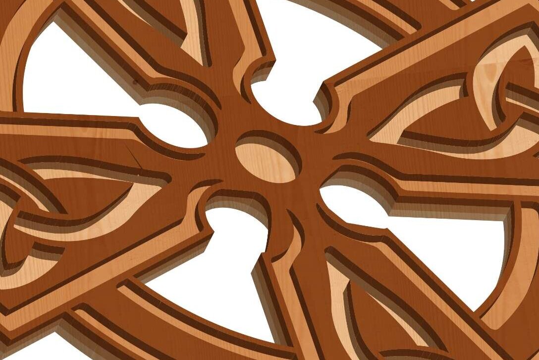 Intra απο ξύλο plywood 3mm-4mm πάχος Διακοσμητικό πάνελ τοίχου Celtic Cross Δίασταση 40x40 cm INTRAFABR-103267456 - Image 6