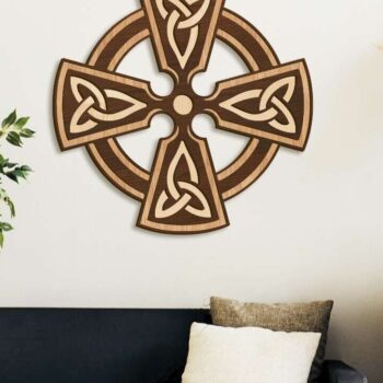 Intra απο ξύλο plywood 3mm-4mm πάχος Διακοσμητικό πάνελ τοίχου Celtic Cross Δίασταση 40x40 cm INTRAFABR-103267456 - Image 8