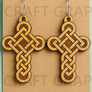 Intra απο ξύλο plywood 3mm-4mm πάχος Σκουλαρίκια Celtic Cross Cut  Δίασταση 3x3 cm INTRAFABR-124492971