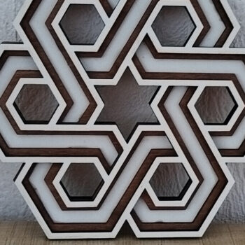 Intra απο ξύλο plywood 3mm-4mm πάχος Κέλτικο εξάγωνο στολίδι Δίασταση 8x8 cm INTRAFABR-113308429 - Image 1