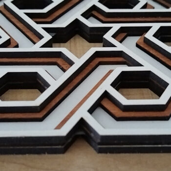 Intra απο ξύλο plywood 3mm-4mm πάχος Κέλτικο εξάγωνο στολίδι Δίασταση 8x8 cm INTRAFABR-113308429 - Image 2