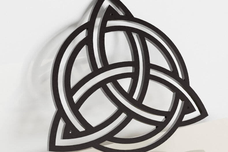 Intra απο ξύλο plywood 3mm-4mm πάχος Σύμβολο Κέλτικο Κόμβο Δίασταση 40x40 cm INTRAFABR-22623648