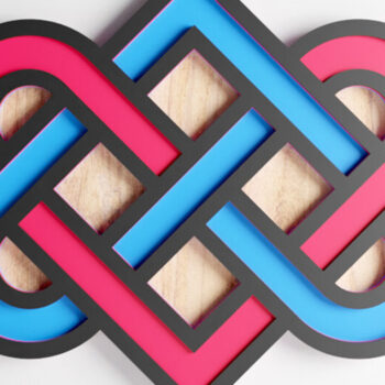 Intra απο ξύλο plywood 3mm-4mm πάχος Celtic Love Knot Δίασταση 40x40 cm INTRAFABR-22623637 - Image 3
