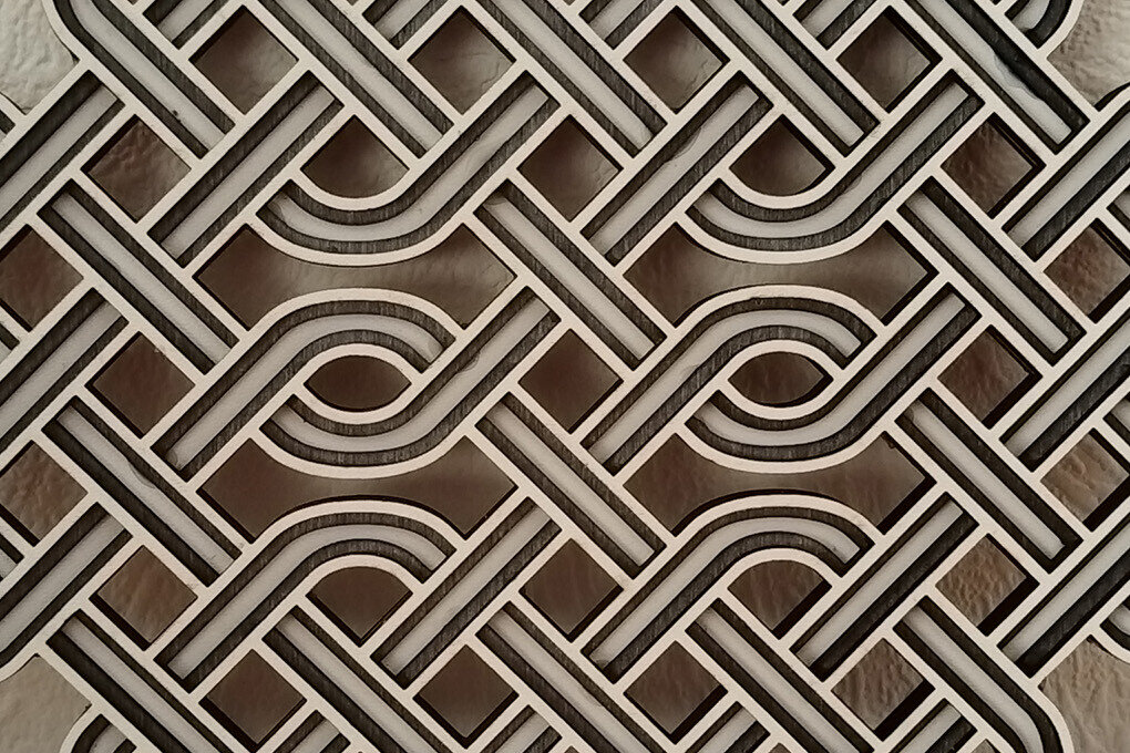 Intra απο ξύλο plywood 3mm-4mm πάχος Κελτικό ορθογώνιο στολίδι Δίασταση 8x8 cm INTRAFABR-113432468