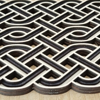 Intra απο ξύλο plywood 3mm-4mm πάχος Κελτικό ορθογώνιο στολίδι Δίασταση 8x8 cm INTRAFABR-113432468 - Image 2