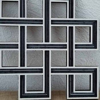 Intra απο ξύλο plywood 3mm-4mm πάχος Κέλτικο ρομβοειδές στολίδι Δίασταση 8x8 cm INTRAFABR-113432466 - Image 1