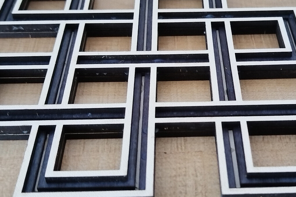 Intra απο ξύλο plywood 3mm-4mm πάχος Κέλτικο ρομβοειδές στολίδι Δίασταση 8x8 cm INTRAFABR-113432466 - Image 2